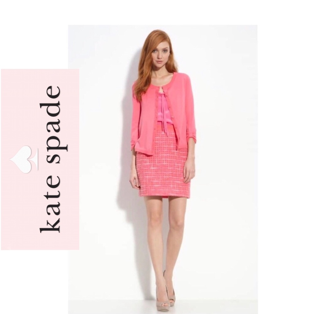 Kate Spade Kylie Bubble Gum Pink Tweed  Skirt